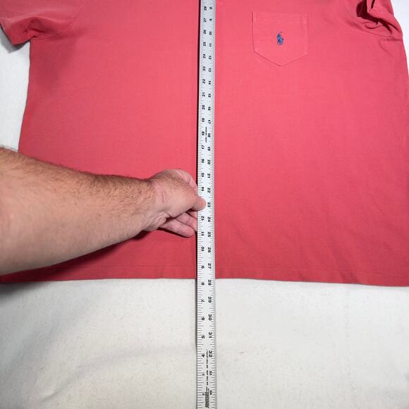 Polo by Ralph Lauren Custom Fit Polo Blue Pony Men's XXL Peachy Pink 100% Cotton - Picture 6 of 10